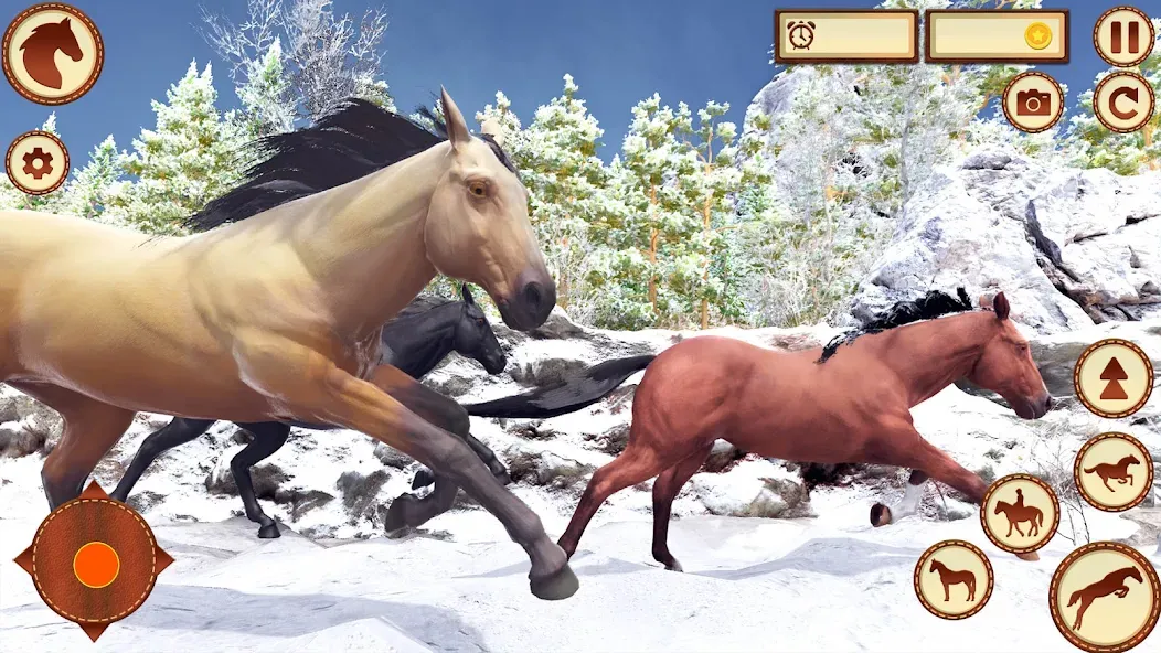 Virtual Wild Horse Family Sim (Виртуальное семейство диких лошадей)  [МОД Много монет] Screenshot 2