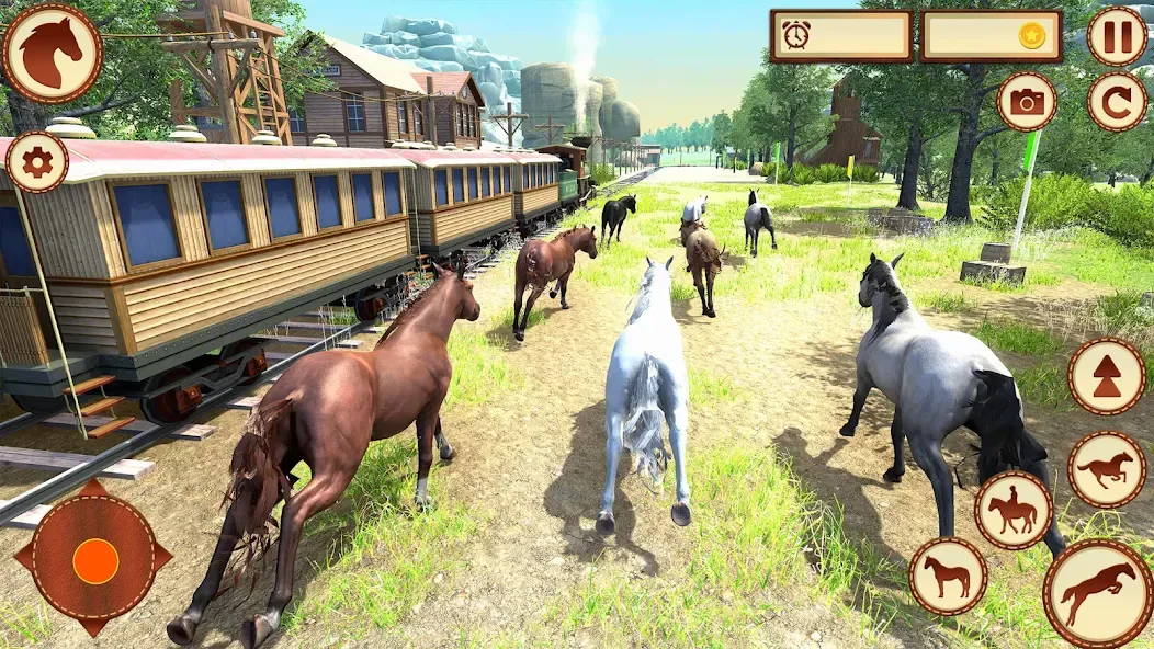 Virtual Wild Horse Family Sim (Виртуальное семейство диких лошадей)  [МОД Много монет] Screenshot 3