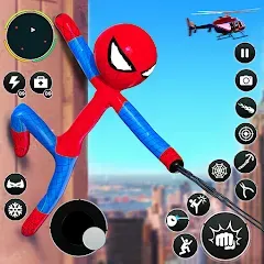 Взлом Flying Stickman Rope Hero Game  [МОД Бесконечные монеты] - стабильная версия apk на Андроид