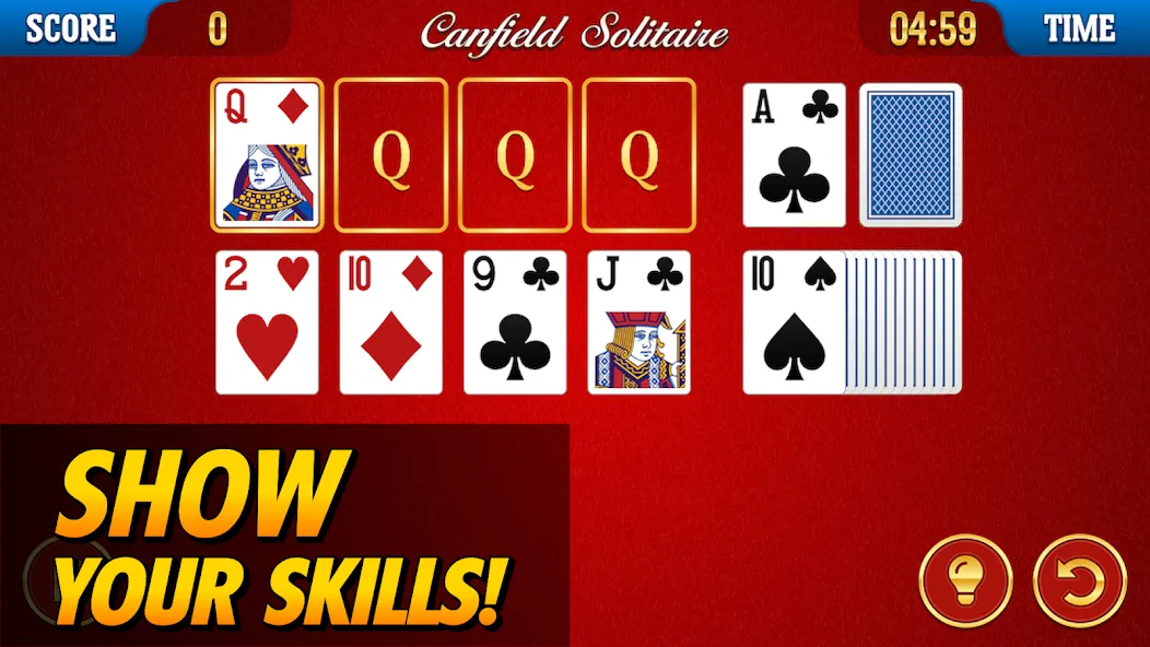 Canfield Solitaire (Кэнфилд пасьянс)  [МОД Бесконечные деньги] Screenshot 1