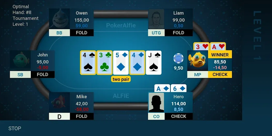 Offline Poker AI - PokerAlfie (Оффлайн Покер ИИ)  [МОД Бесконечные деньги] Screenshot 2