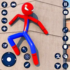 Взломанная Spider Game-Stickman Rope Hero  [МОД Mega Pack] - последняя версия apk на Андроид