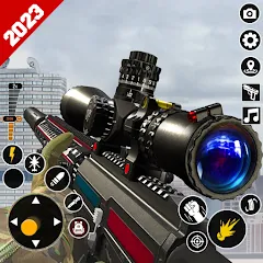 Скачать взломанную Sniper Gun Shooting game (ИГИ Снайпер Оружие Стрелялки Игры)  [МОД Бесконечные монеты] - стабильная версия apk на Андроид