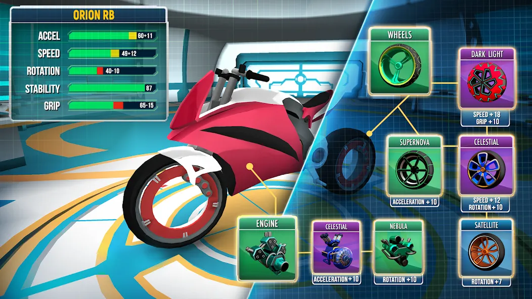 Gravity Rider: Space Bike Race (Гравити Райдер)  [МОД Menu] Screenshot 3