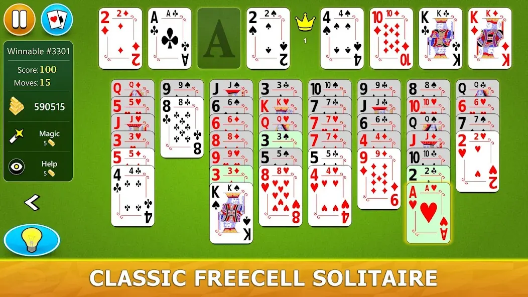 FreeCell Solitaire - Card Game  [МОД Много монет] Screenshot 1