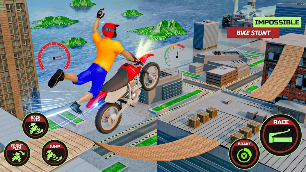 Motor Bike Stunt Racing Games (Мотор Байк Стант Гонки Игры)  [МОД Меню] Screenshot 3