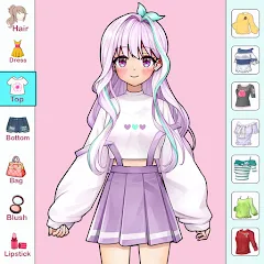 Скачать взломанную Anime Dress Up and Makeup Game  [МОД Много монет] - стабильная версия apk на Андроид