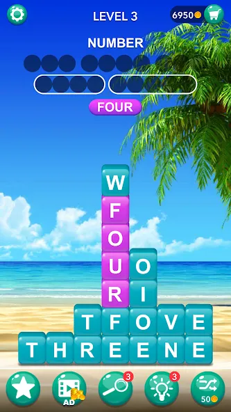 Word Tiles :Hidden Word Search  [МОД Много монет] Screenshot 1