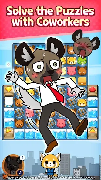 Aggretsuko : Match 3 Puzzle (Аггретсуко)  [МОД Mega Pack] Screenshot 2