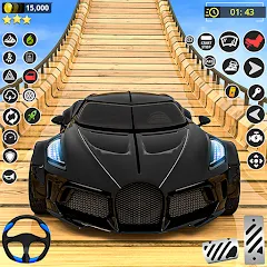 Скачать взлом GT Car Stunt Race: Mega Ramps (Джи Ти Кар Стант Рейс)  [МОД Бесконечные монеты] - полная версия apk на Андроид