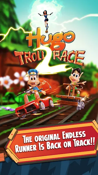 Hugo Troll Race 2: Rail Rush (Хуго Тролл Гонка 2)  [МОД Много монет] Screenshot 1