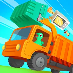 Скачать взлом Dinosaur GarbageTruck:for kids  [МОД Unlocked] - стабильная версия apk на Андроид