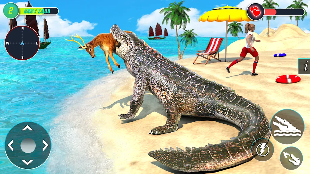 Crocodile Games: Animal Games  [МОД Много денег] Screenshot 1