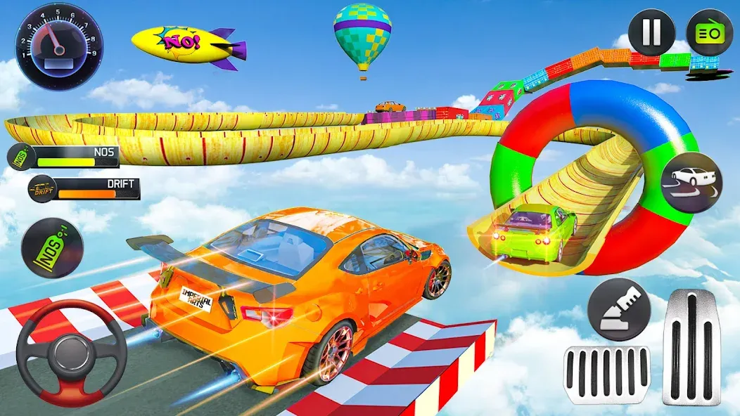 Mega Ramp Car Stunts Race Game  [МОД Много денег] Screenshot 1