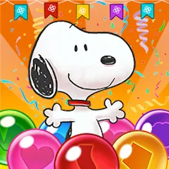 Скачать взломанную Bubble Shooter - Snoopy POP! (Бабл шутер)  [МОД Бесконечные деньги] - последняя версия apk на Андроид