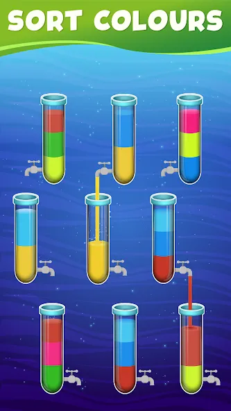 Water Sort Color Sorting games (Вотер Сорт Колор Сортинг гейм)  [МОД Mega Pack] Screenshot 2