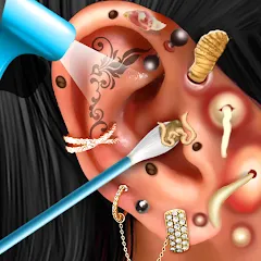 Взломанная Ear Salon ASMR Ear Wax& Tattoo (АСМР)  [МОД Menu] - стабильная версия apk на Андроид