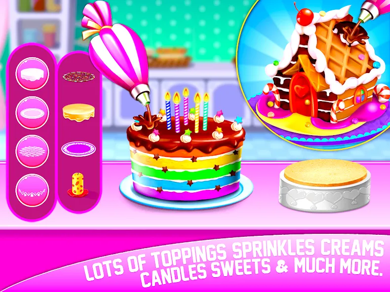 Cake Maker Sweet Bakery Games  [МОД Unlocked] Screenshot 1