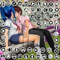 Скачать взломанную Anime High School Girl Life 24 (Аниме жизнь школьной девушки 24)  [МОД Unlocked] - последняя версия apk на Андроид