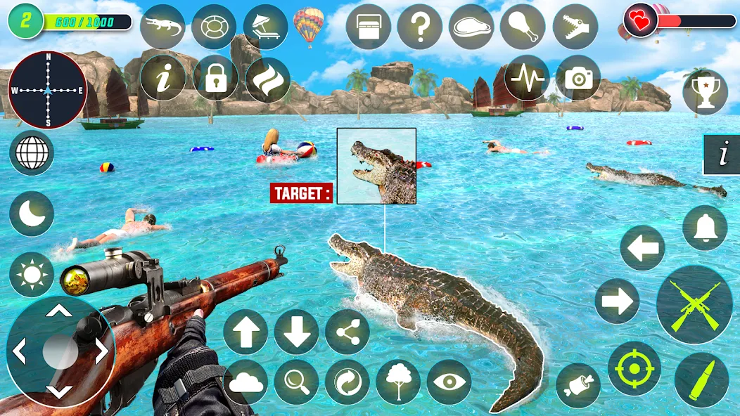 Crocodile Hunting Animal Games (Крокодил Охота Игры с животными)  [МОД Unlimited Money] Screenshot 5