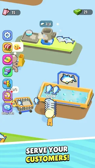 My Fish Mart: Idle Tycoon Game (Мой рыбный магазин)  [МОД Бесконечные деньги] Screenshot 2