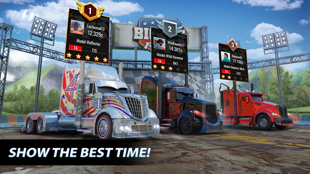 Big Rig Racing: Drag racing (Биг Риг Рейсинг)  [МОД Много монет] Screenshot 3