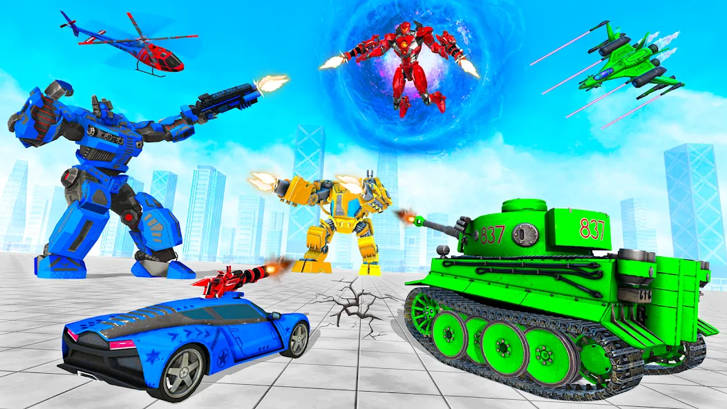 Tank Robot Game Army Games (армейский танк робот трансформационная игра)  [МОД Mega Pack] Screenshot 3