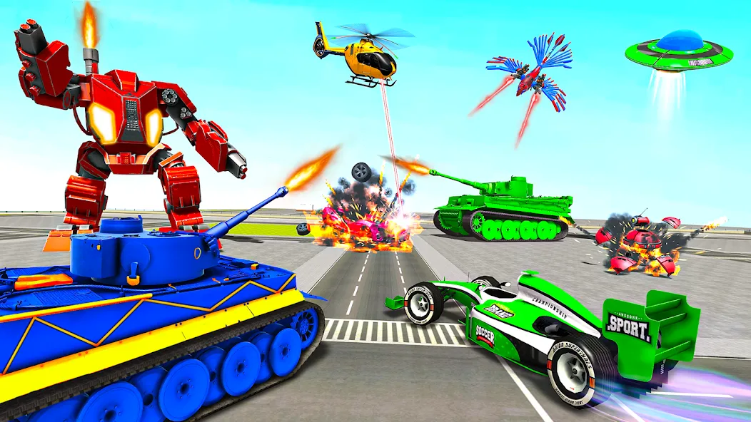 Tank Robot Game Army Games (армейский танк робот трансформационная игра)  [МОД Mega Pack] Screenshot 5