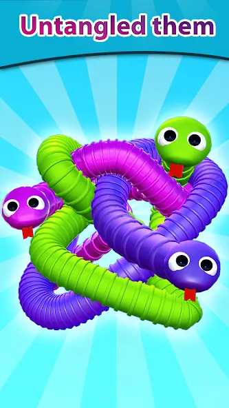 Tangled Snakes Puzzle Game (Танглед Снейк 3Д)  [МОД Много денег] Screenshot 1