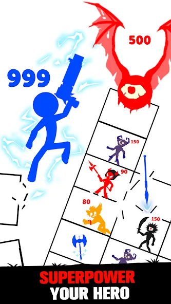 Stick Fight: Endless Battle (Стик Файт)  [МОД Бесконечные монеты] Screenshot 3