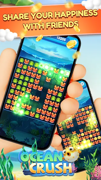 Ocean Crush-Matching Games (Оушен Краш)  [МОД Бесконечные деньги] Screenshot 4