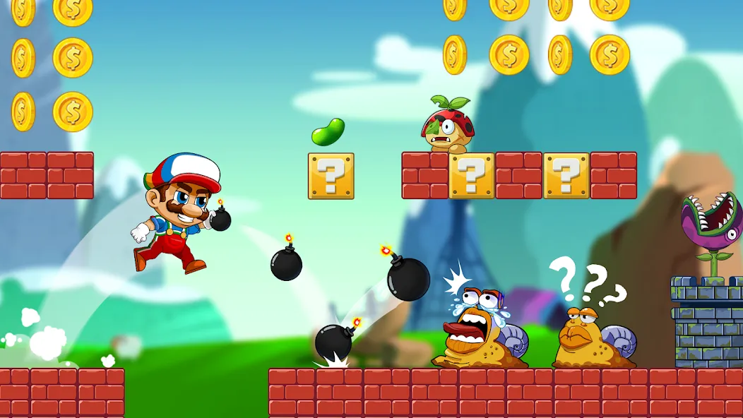 Super Bean Bros: Running Games (Супер Бин Приключение)  [МОД Mega Pack] Screenshot 1