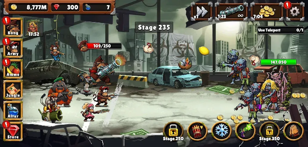 Apes vs. Zombies  [МОД Много монет] Screenshot 3