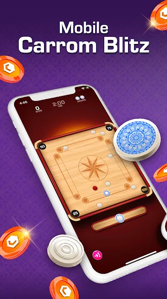 Carrom Blitz: Win Rewards (Карром Блиц)  [МОД Mega Pack] Screenshot 1