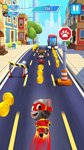 Talking Tom Hero Dash  [МОД Много денег] Screenshot 1