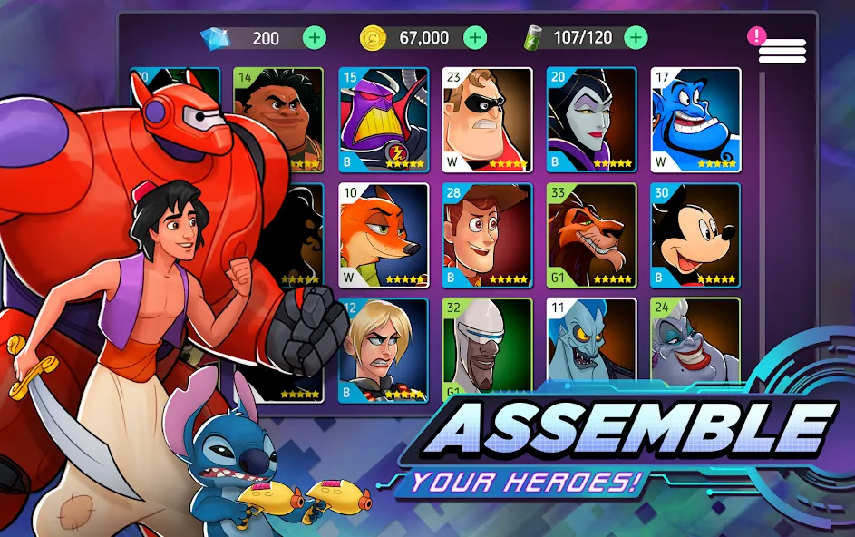 Disney Heroes: Battle Mode (Дисней Хироус)  [МОД Бесконечные монеты] Screenshot 3