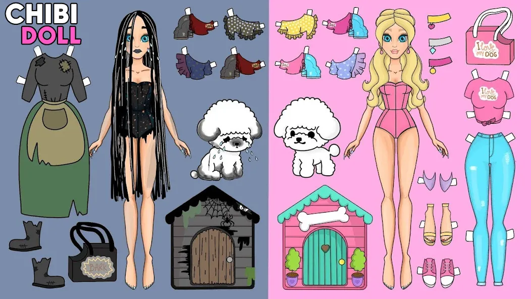 Chibi Dolls Dress Up Games (Чиби Куклы Игра в Одевание)  [МОД Все открыто] Screenshot 1