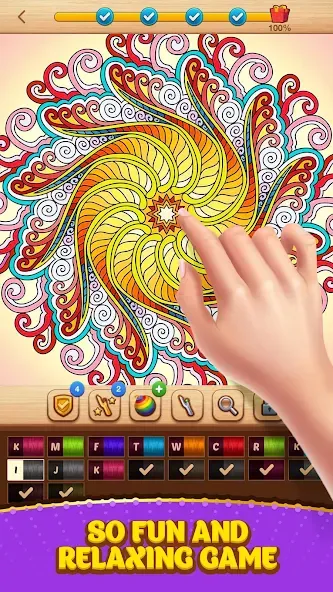 Cross Stitch Coloring Mandala (Кроссстиль раскрашивание мандала)  [МОД Unlocked] Screenshot 3