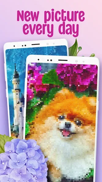 Cross-Stitch: Coloring Book (Кросс)  [МОД Бесконечные деньги] Screenshot 3