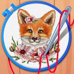 Скачать взломанную Cross Stitch Coloring Art (Кроссстич окрашивание искусства)  [МОД Unlimited Money] - стабильная версия apk на Андроид