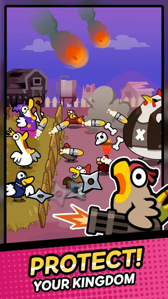 Duck vs Chicken : Idle Defense (Дак против Чикен)  [МОД Menu] Screenshot 1