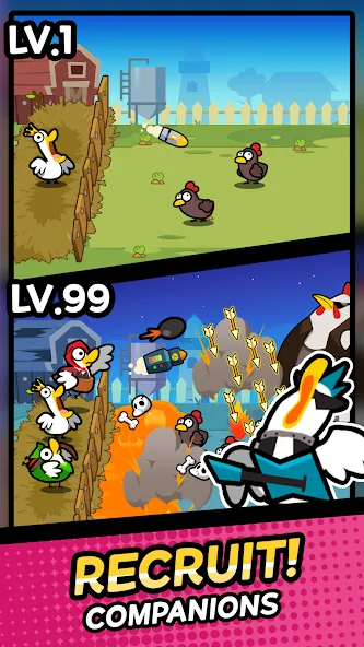 Duck vs Chicken : Idle Defense (Дак против Чикен)  [МОД Menu] Screenshot 2