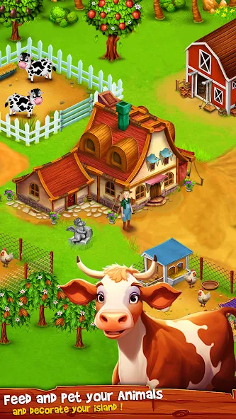 Country Valley Farming Game (Парадайз Хей Фарм Айленд)  [МОД Бесконечные деньги] Screenshot 4