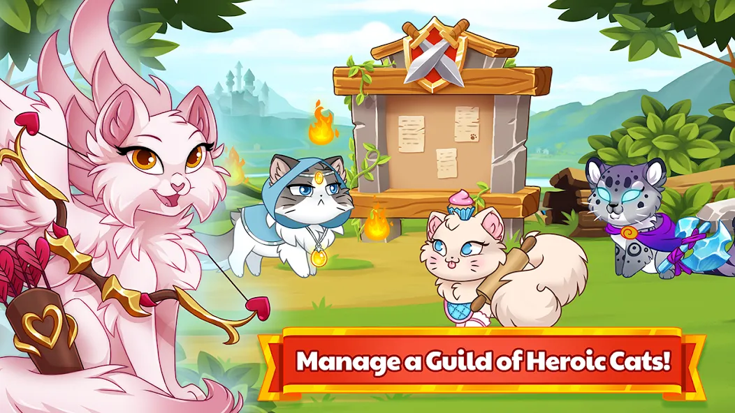 Castle Cats - Idle Hero RPG (Кэстл Кэтс)  [МОД Бесконечные деньги] Screenshot 1