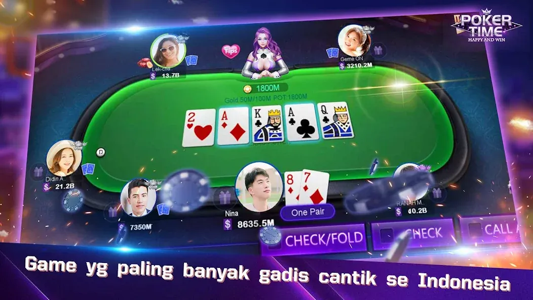 Poker Time- Pulsa Texas Holdem (Покер Тайм)  [МОД Бесконечные монеты] Screenshot 1