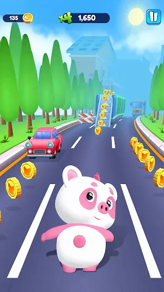 Piggy Panda Run: Fun Game  [МОД Много денег] Screenshot 1