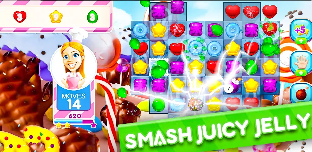 Jelly Kingdom Crush - Match 3  [МОД Меню] Screenshot 2