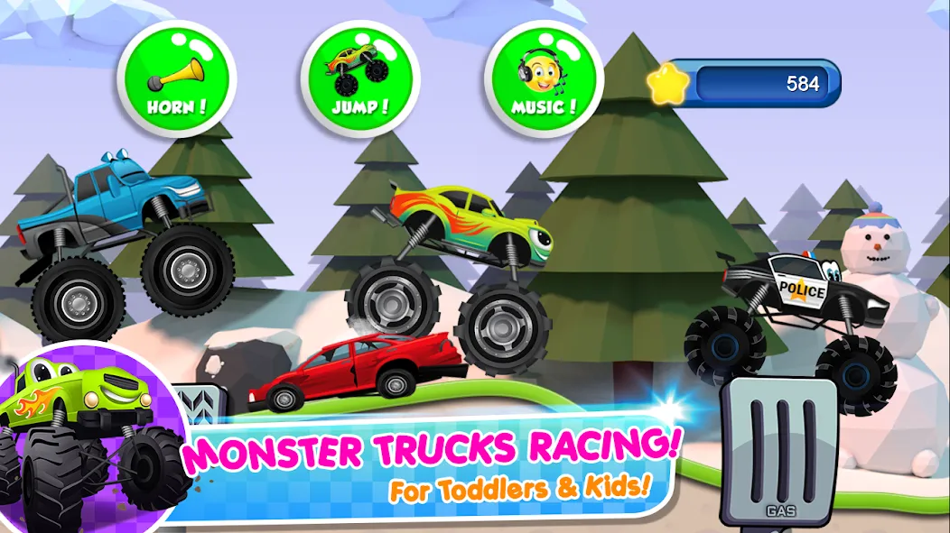 Monster Trucks Game for Kids 2 (Монстр Тракс Игра для Детей 2)  [МОД Unlocked] Screenshot 1