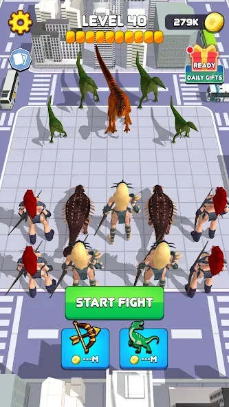 Dinosaur Monster Fight Battle (Бамбам Монстр Против 100 Дверей)  [МОД Много денег] Screenshot 1