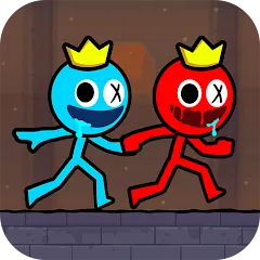 Взлом Red and Blue Stickman 2024 (Ред энд Блу Стикмен 2)  [МОД Много монет] - последняя версия apk на Андроид